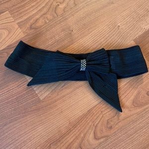 Grosgrain Rhinestone Bow Velcro Belt